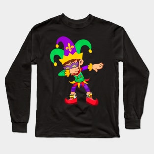 Dabbing Boy Mardi Gras Long Sleeve T-Shirt